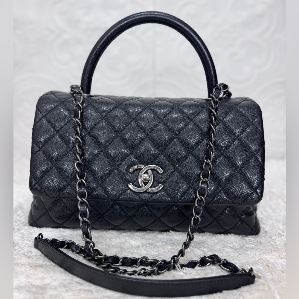 💄Not For Sale Listing💄 CHANEL Coco Flap Top Handle in Caviar Leather Black